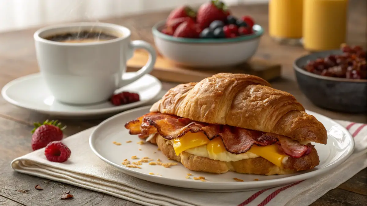 bacon egg and cheese croissant