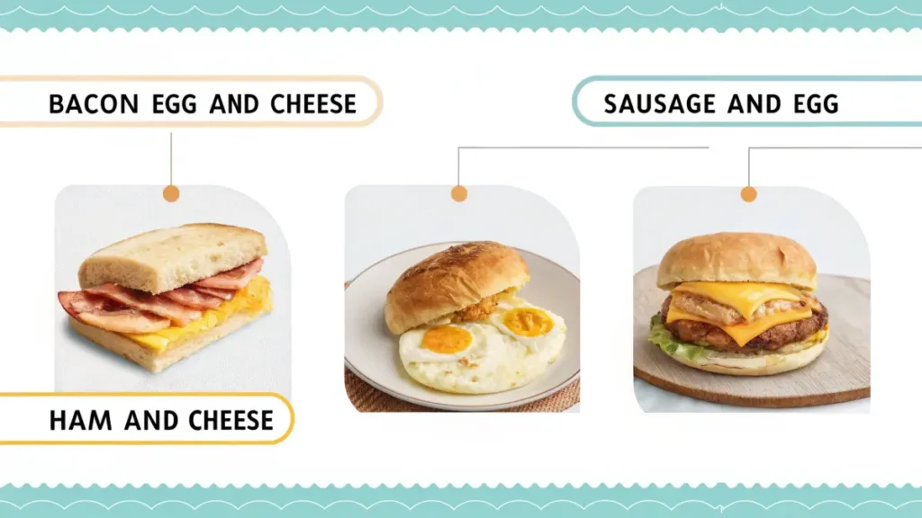 Air fryer temperature and time guide for cooking Jimmy Dean breakfast sandwiches.