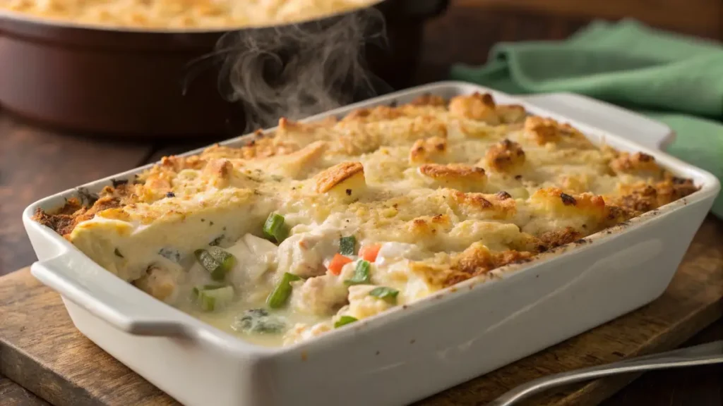 Creamy chicken casserole with crispy topping carnivore dinner ideas