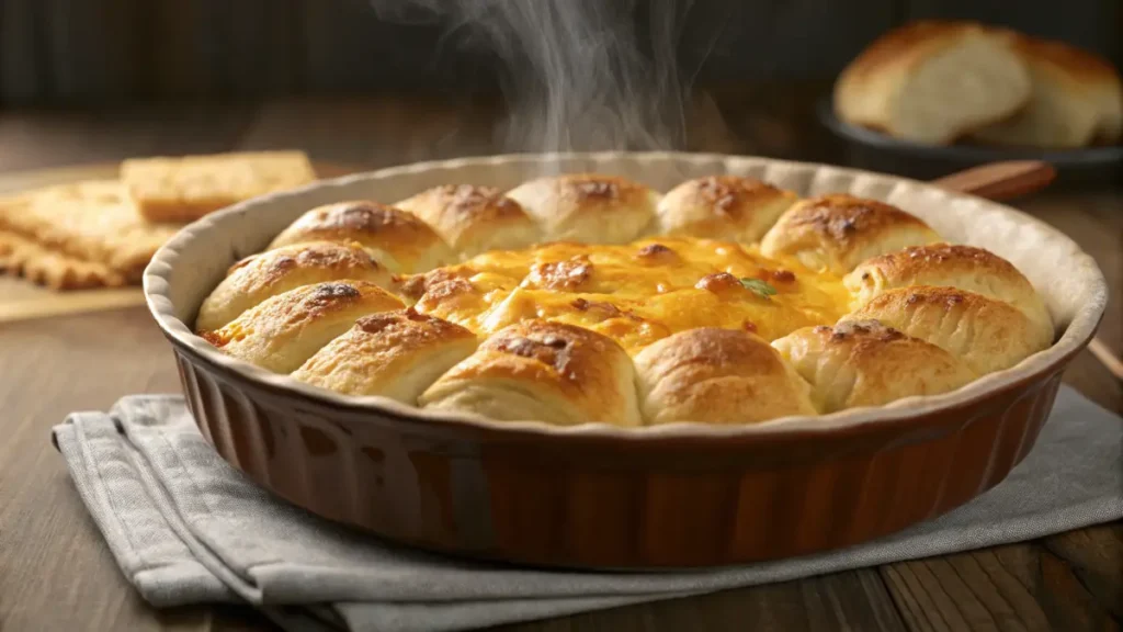 Cheesy crescent roll casserole