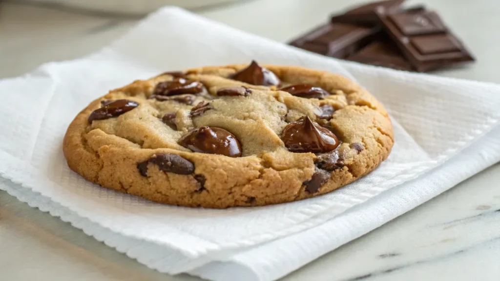 Crumbl Chocolate Chip Cookie with gooey chocolate chunks.