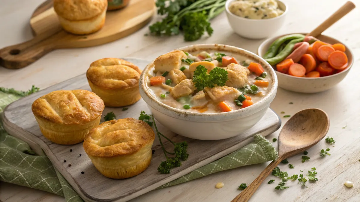 chicken pot pie in popovers