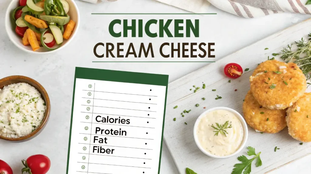 'Nutritional facts table for chicken cream cheese recipe