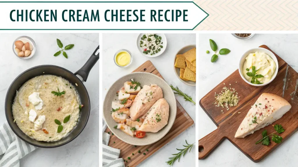 Step-by-step process of making a chicken cream