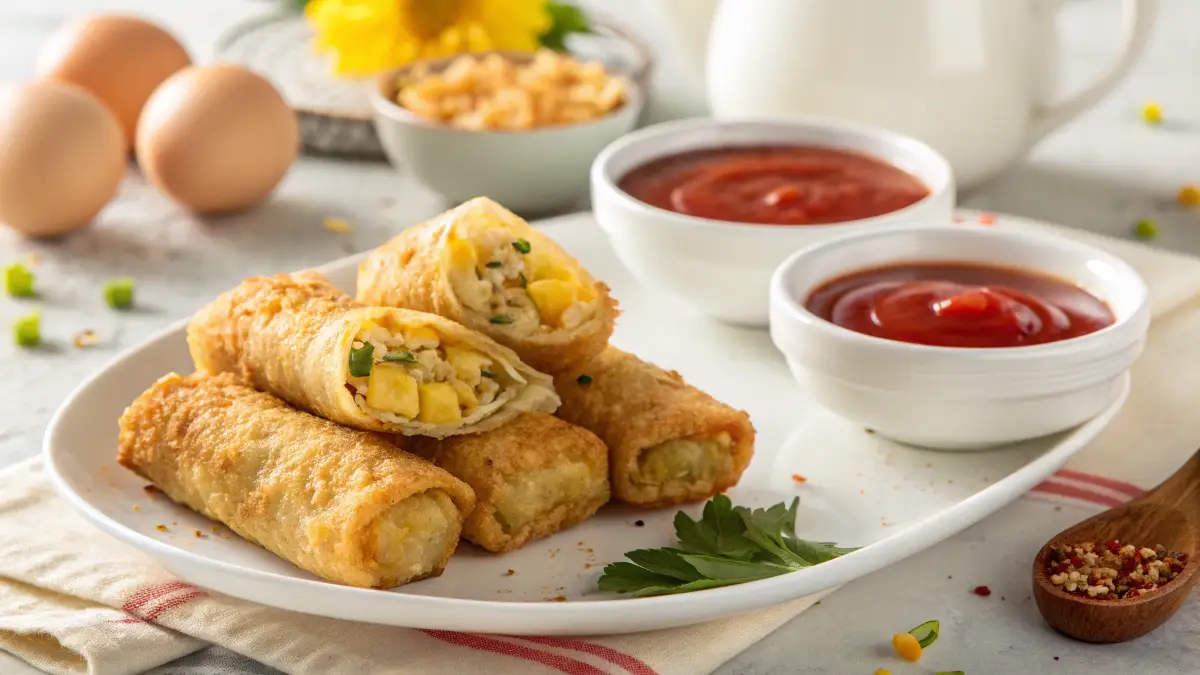 Breakfast egg rolls