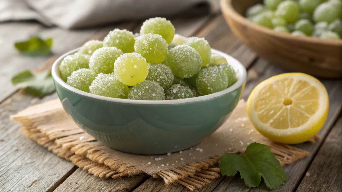 sour frozen grapes