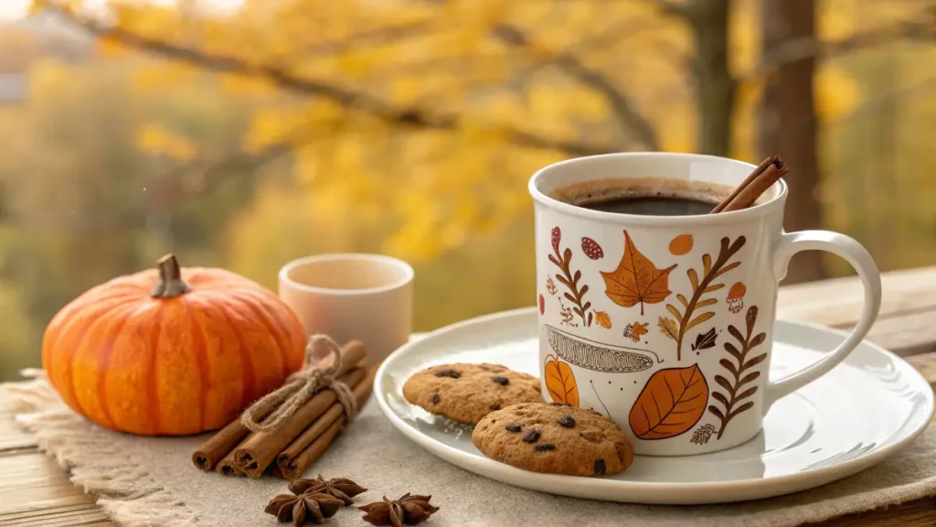 Cozy Fall Coffee Setup'