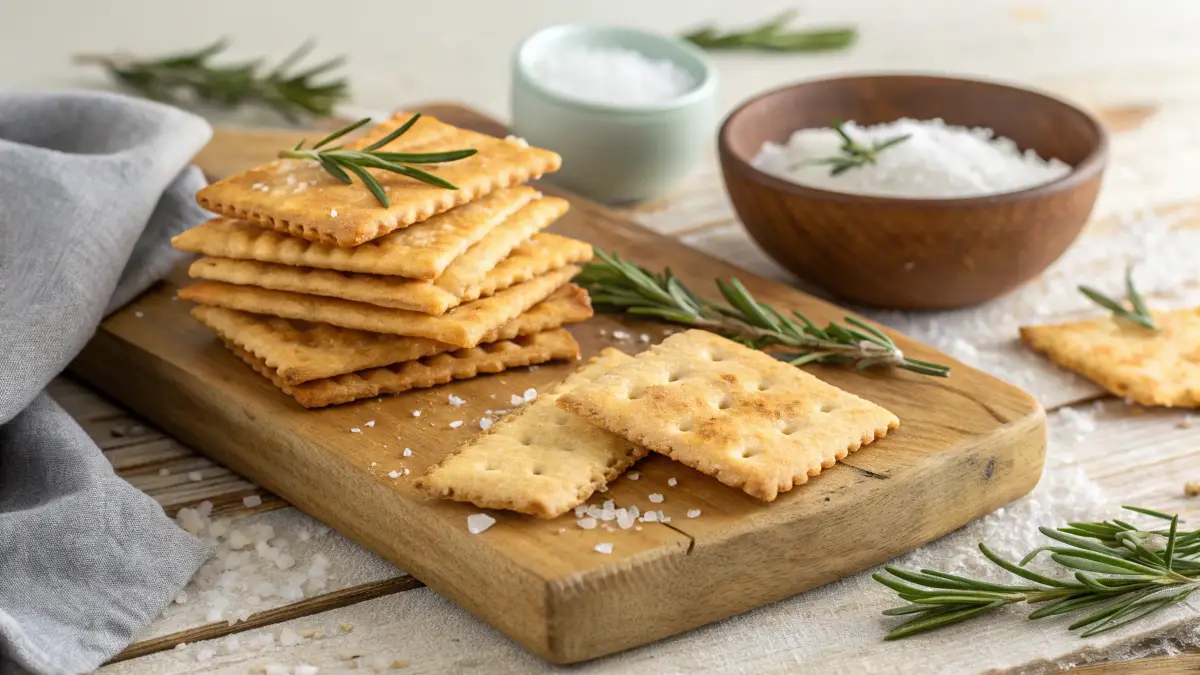 Crispy Rosemary Sea Salt Flatbread Crackers