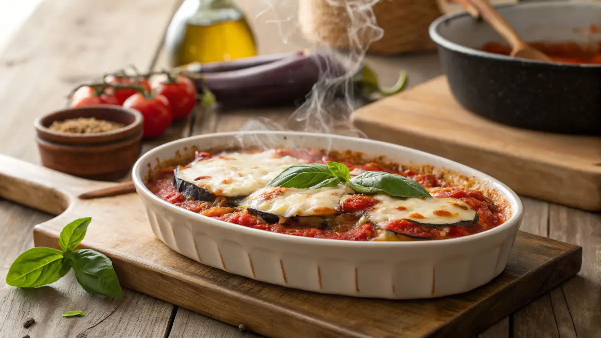 Mouthwatering Baked Eggplant with Tomatoes & Mozzarella