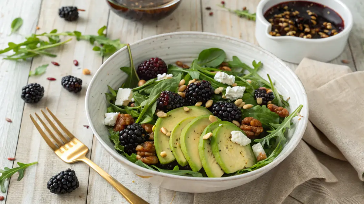 Blackberry Bliss Salad with Creamy Avocado & Peppery Arugula
